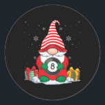 Adesivo Redondo Billiard Ball Christmas Gnomos Cute Billiard Ball<br><div class="desc">Billiard Ball Christmas Gnomos Cute Billiard Ball Lover</div>
