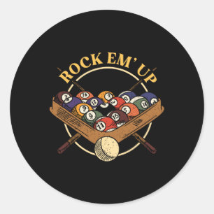 Adesivo Redondo Billiard Ball Rack Stick Cue Billiard Player Snoo