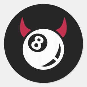 Adesivo Redondo Billiard Devil