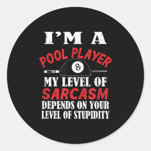 Adesivo Redondo Billiard Gift Billiards Piscina Snooker, Sarcasm E