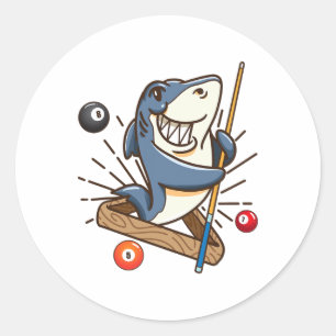 Adesivo Redondo Billiard Shark Hustler Piscina Shirts Girls Snooke