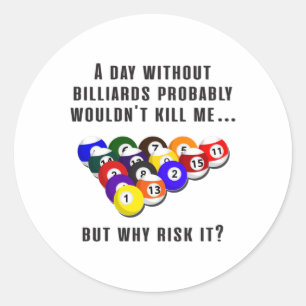 Adesivo Redondo Billiard Snooker Piscina Billiards Engraçada Idei
