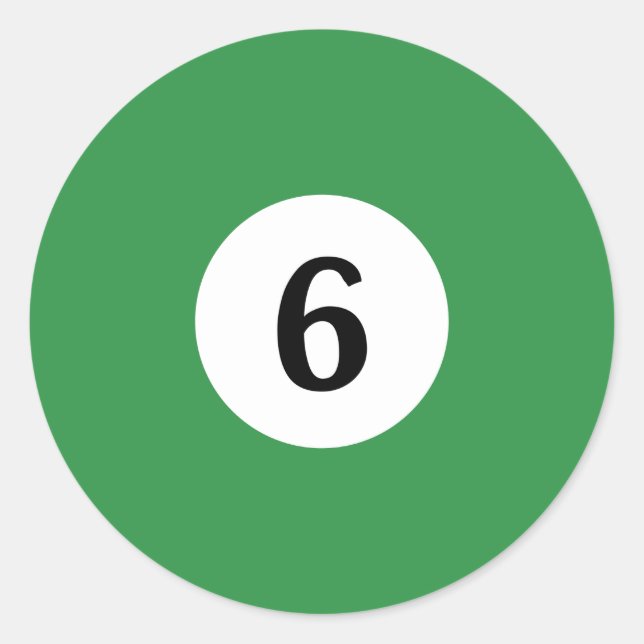 Adesivo Redondo Billiard Solid Green Ball 6 (Frente)