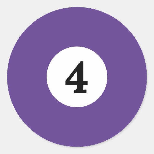 Adesivo Redondo Billiard Solid Purple Ball 4 (Frente)