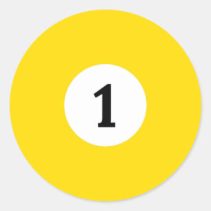 Adesivo Redondo Billiard Solid Yellow Ball 1