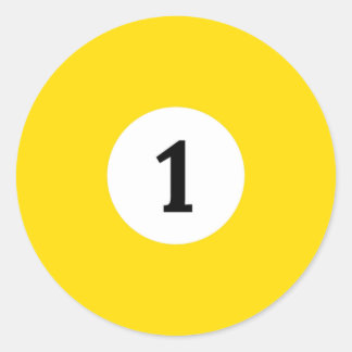 Adesivo Redondo Billiard Solid Yellow Ball 1