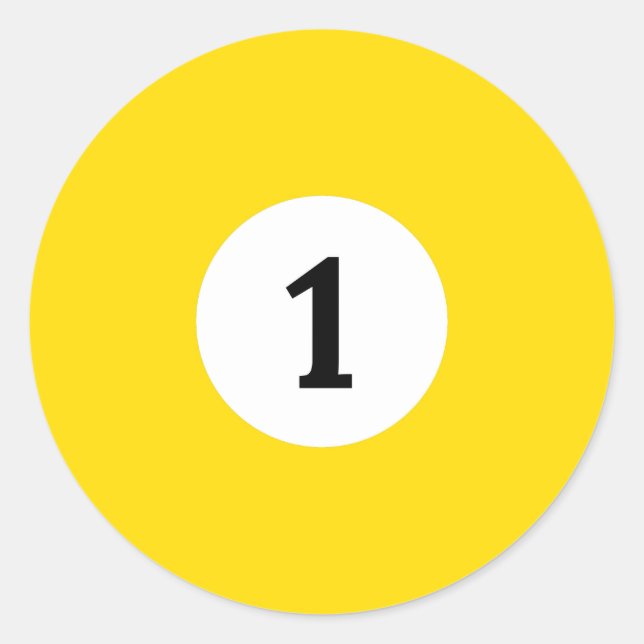 Adesivo Redondo Billiard Solid Yellow Ball 1 (Frente)