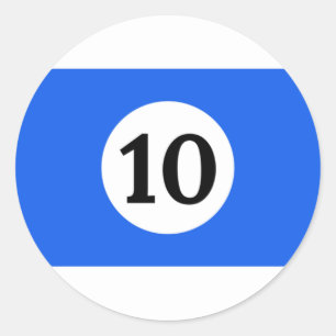 Adesivo Redondo Billiard Stripes Blue Ball 10