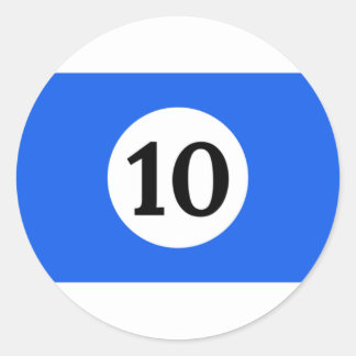 Adesivo Redondo Billiard Stripes Blue Ball 10