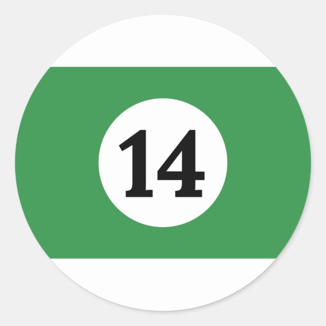 Adesivo Redondo Billiard Stripes Green Ball 14 (Frente)