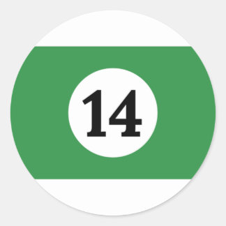 Adesivo Redondo Billiard Stripes Green Ball 14