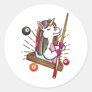 Adesivo Redondo Billiard Unicorn Piscina de Cavalo de Trabalho Shi