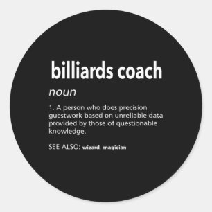 Adesivo Redondo Billiards Coach Definition Funny Piscina Player Hu