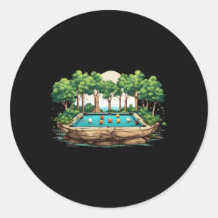 Adesivo Redondo Billiards Engraçado Art Billiards Jogando Jogadore