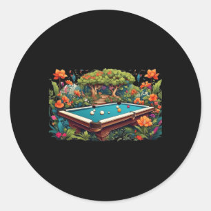 Adesivo Redondo Billiards Engraçado Art Billiards Jogando Jogadore