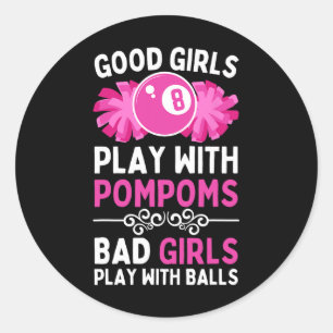 Adesivo Redondo Billiards Engraçados Para Mulheres Meninas 8 Ll Pi