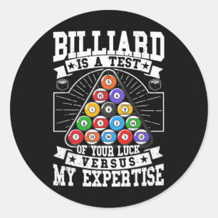 Adesivo Redondo Billiards Especializam 8 Homens de Bola Mulheres. 