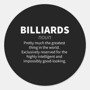 Adesivo Redondo Billiards Funny Definition Piscina Snooker Player