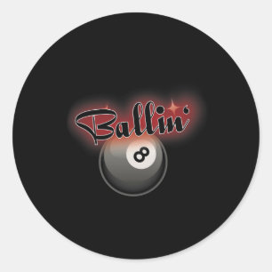Adesivo Redondo Billiards Piscina 8 Ball S