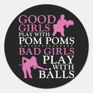 Adesivo Redondo Billiards Piscina Player Ball Girl Good Girls Plan