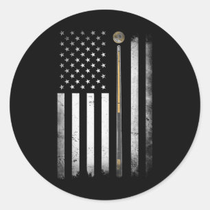 Adesivo Redondo Billiards Piscina Player Mesa EUA Bandeira America