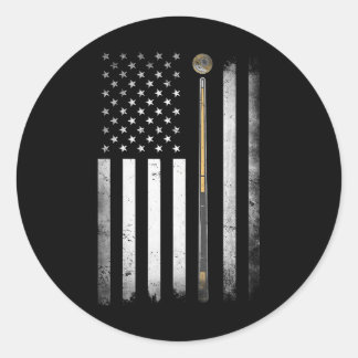 Adesivo Redondo Billiards Piscina Player Mesa EUA Bandeira America