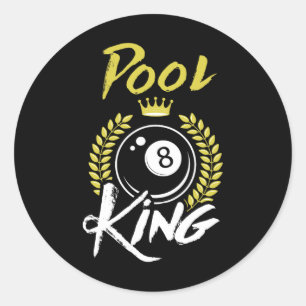 Adesivo Redondo Billiards Piscina Rei Shirt Engraçado Billiards Es