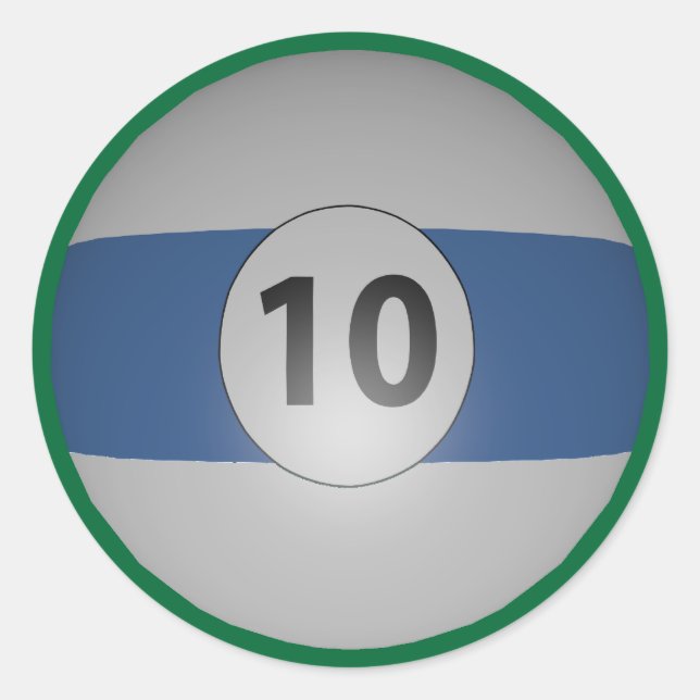 Adesivo Redondo Billiards Ten Ball (Frente)