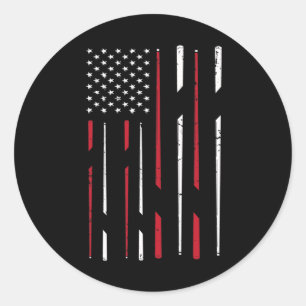Adesivo Redondo Billiards Usa Flag Snooker Cue Billiards Gift Snoo