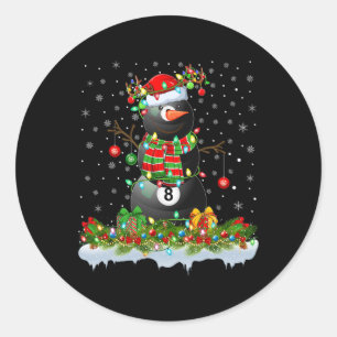 Adesivo Redondo Billiards Xmas Iluminação Engraçado Snowman Billia