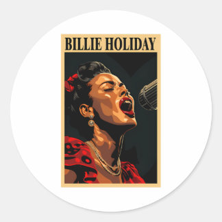 Adesivo Redondo Billie Holiday