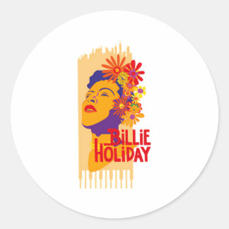 Adesivo Redondo Billie Holiday