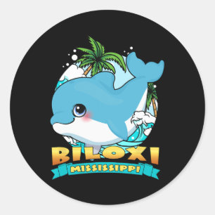 Adesivo Redondo Biloxi Mississippi Cute Ba