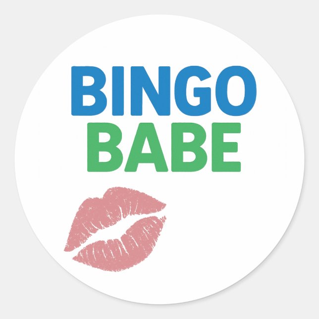Adesivo Redondo Bingo Babe Bonito e Confidente Bingo Lover (Frente)