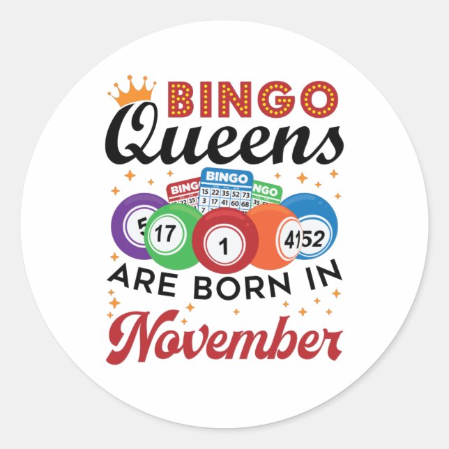 Adesivo Redondo Bingo Birthday Women Novembro (Frente)