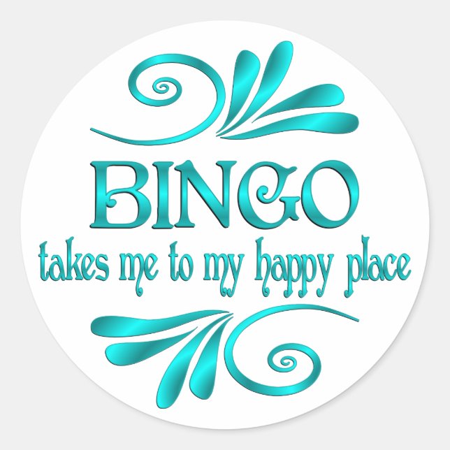 Adesivo Redondo Bingo Happy Place (Frente)