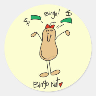 Adesivo Redondo Bingo Nut Camisetas e presentes