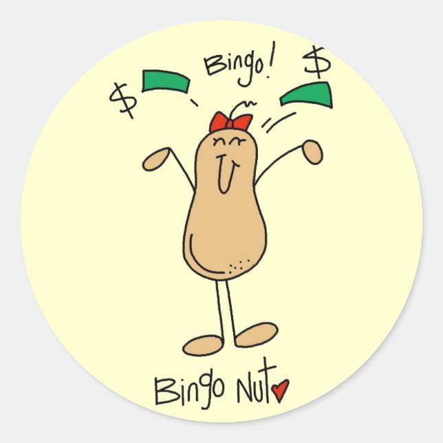Adesivo Redondo Bingo Nut Camisetas e presentes (Frente)