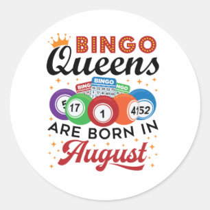 Adesivo Redondo Bingo Queens São Nasceres em agosto