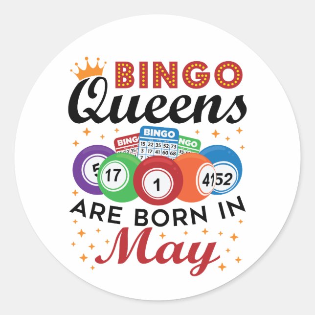Adesivo Redondo Bingo Queens São Nasceres Em Maio (Frente)