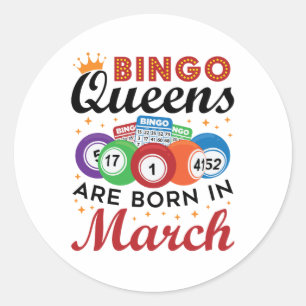 Adesivo Redondo Bingo Queens São Nasceres em março