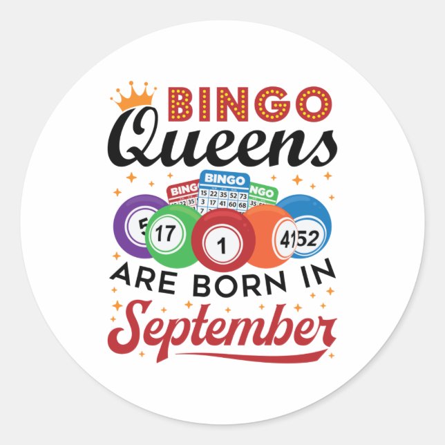 Adesivo Redondo Bingo Queens São Nasceres em setembro (Frente)
