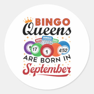 Adesivo Redondo Bingo Queens São Nasceres em setembro
