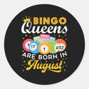 Adesivo Redondo Bingo Queens São Nasceres no Aniversário de Agosto