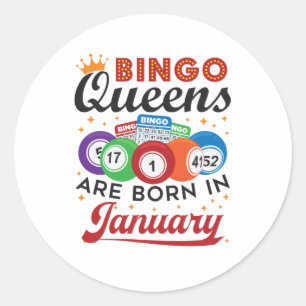 Adesivo Redondo Bingo Queens são Nasceres no aniversário de janeir