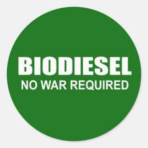 Adesivo Redondo Biodiesel: Sem guerra necessário