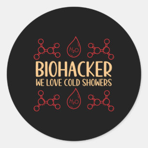 Adesivo Redondo Biohacker Adoramos Chás Frio Medicina de Biohackin