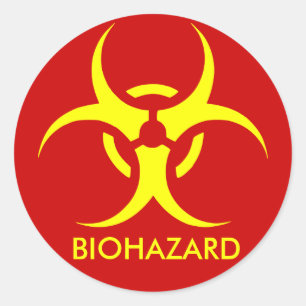 Adesivo Redondo biohazard! perigo de advertência