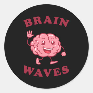Adesivo Redondo Biologia da ciência das ondas cerebrais