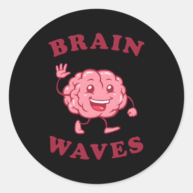 Adesivo Redondo Biologia da ciência das ondas cerebrais (Frente)